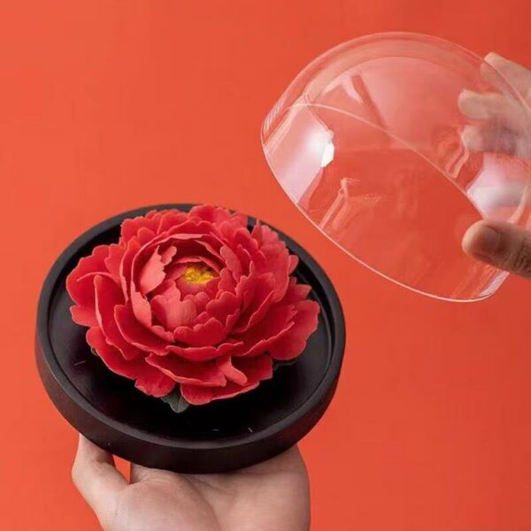 Handcrafted Porcelain Flower Aroma Diffuser-Red Peony-23