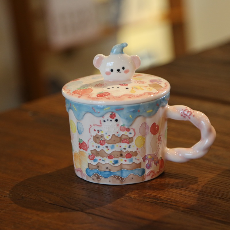 CX0B0321 Textured Bear Dessert Mug-77 - Image 1