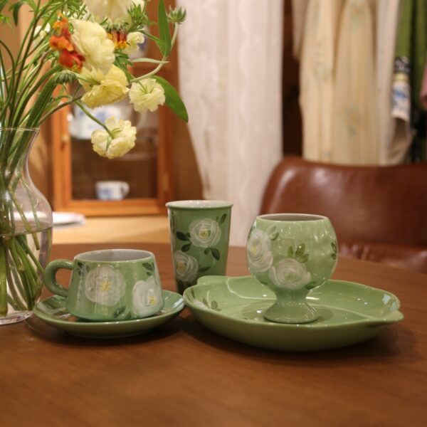 Green Camellia Porcelain Set-88