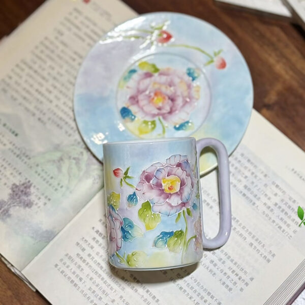 Purple Peony Cup+Saucer-59